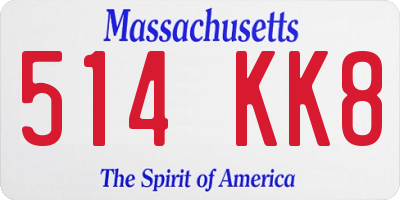 MA license plate 514KK8