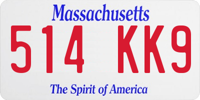 MA license plate 514KK9