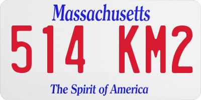 MA license plate 514KM2