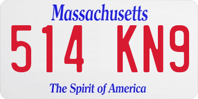MA license plate 514KN9