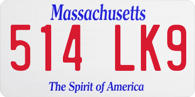 MA license plate 514LK9