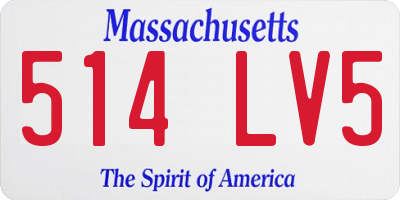 MA license plate 514LV5
