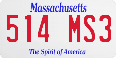 MA license plate 514MS3