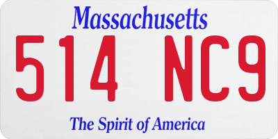 MA license plate 514NC9