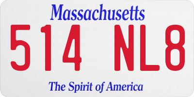 MA license plate 514NL8