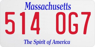 MA license plate 514OG7