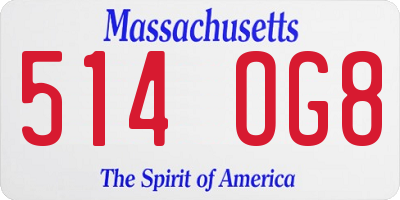 MA license plate 514OG8