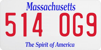 MA license plate 514OG9