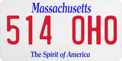 MA license plate 514OH0