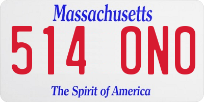 MA license plate 514ON0