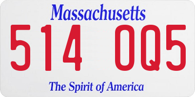 MA license plate 514OQ5