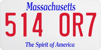 MA license plate 514OR7