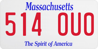 MA license plate 514OU0