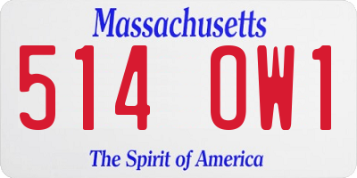 MA license plate 514OW1