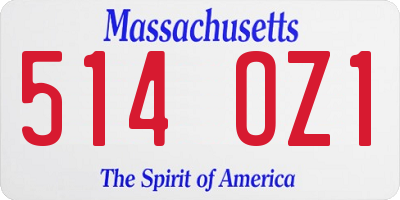 MA license plate 514OZ1