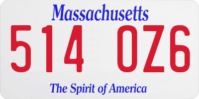 MA license plate 514OZ6