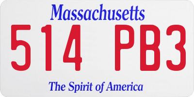 MA license plate 514PB3