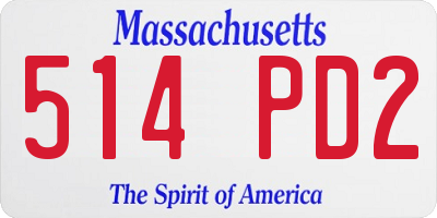 MA license plate 514PD2