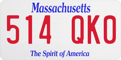 MA license plate 514QK0