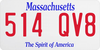 MA license plate 514QV8
