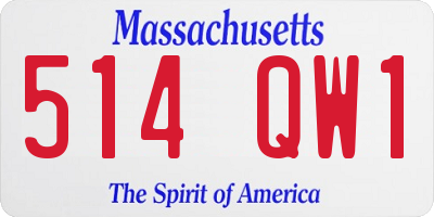 MA license plate 514QW1