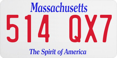 MA license plate 514QX7