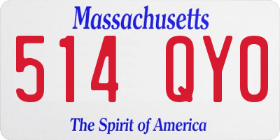 MA license plate 514QY0