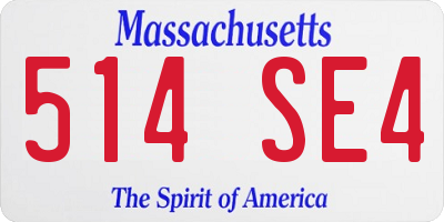 MA license plate 514SE4