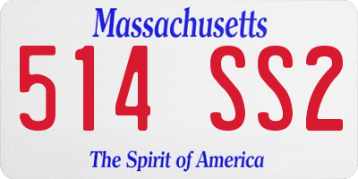MA license plate 514SS2
