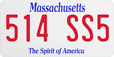 MA license plate 514SS5