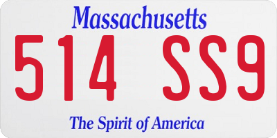 MA license plate 514SS9
