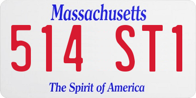 MA license plate 514ST1
