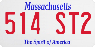 MA license plate 514ST2