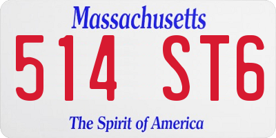 MA license plate 514ST6