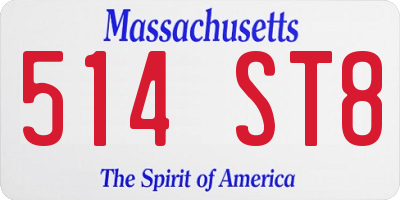 MA license plate 514ST8