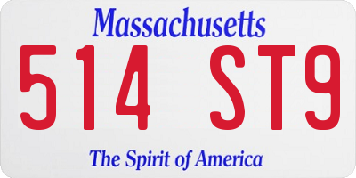 MA license plate 514ST9