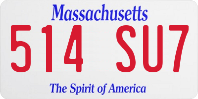 MA license plate 514SU7
