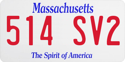 MA license plate 514SV2