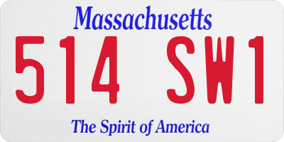 MA license plate 514SW1