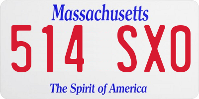 MA license plate 514SX0