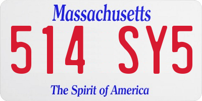 MA license plate 514SY5