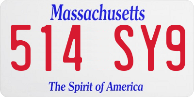 MA license plate 514SY9