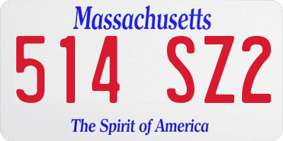 MA license plate 514SZ2