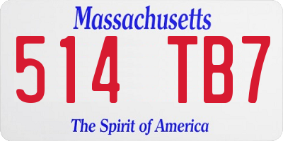 MA license plate 514TB7