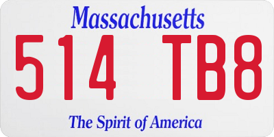 MA license plate 514TB8