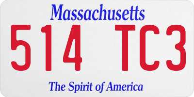 MA license plate 514TC3