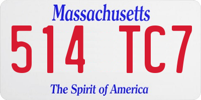MA license plate 514TC7