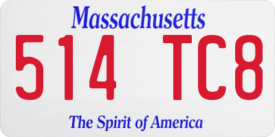 MA license plate 514TC8