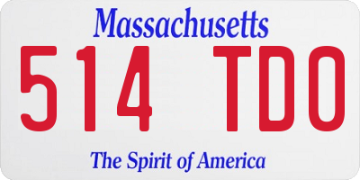 MA license plate 514TD0