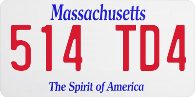 MA license plate 514TD4